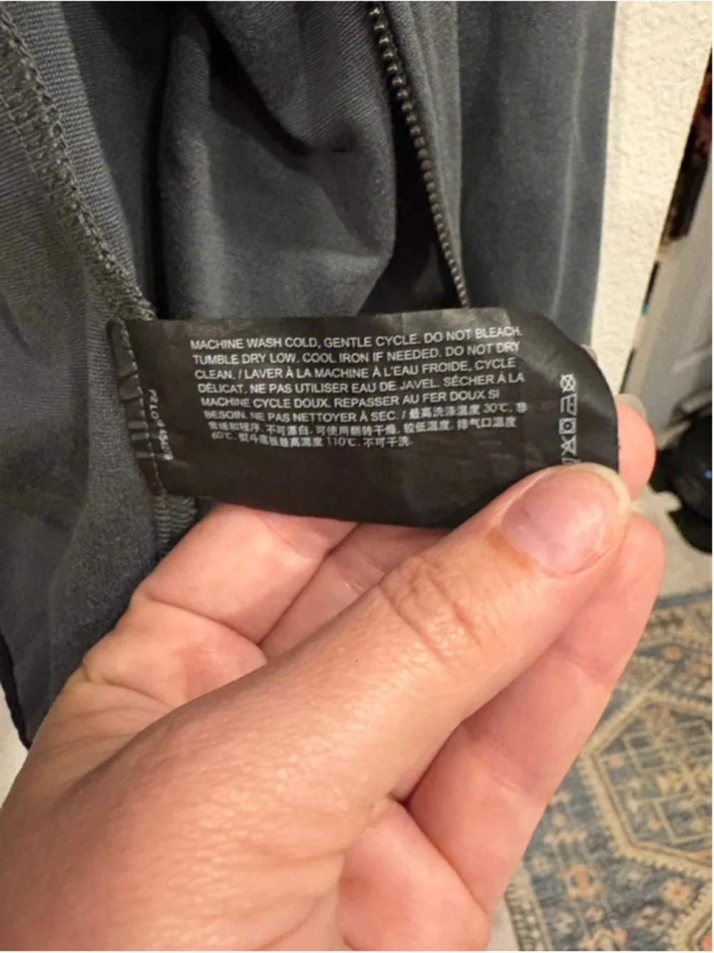 Theory Stealth Bomber Jacket Plinth Grey Stretch Knit M